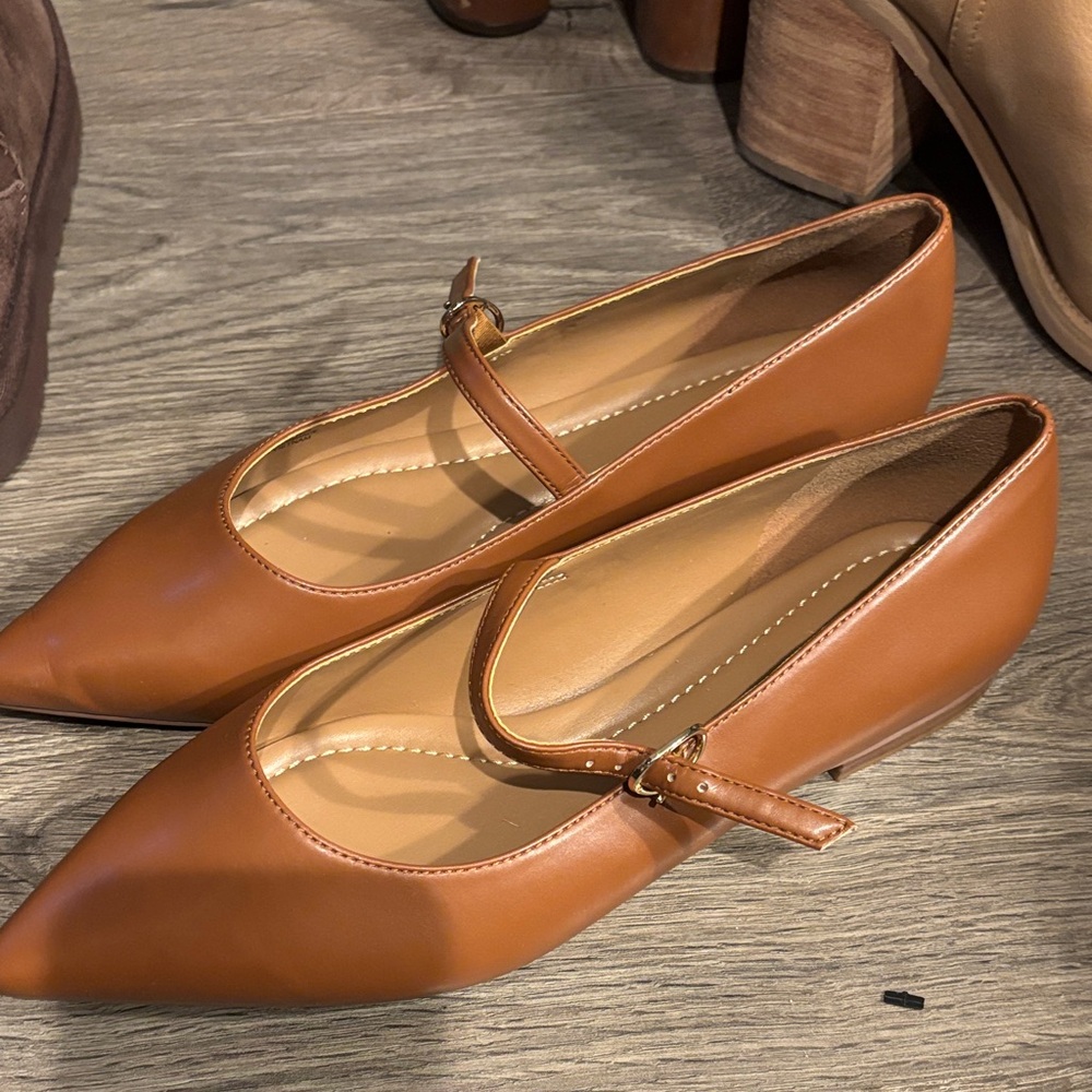Classic Tan Mary Jane Flats